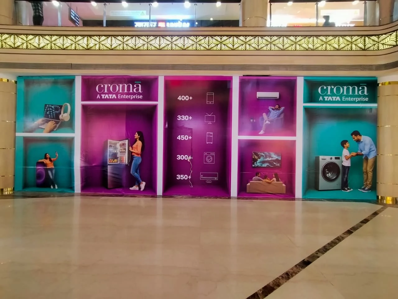 Dollhouse panels installed in a mall